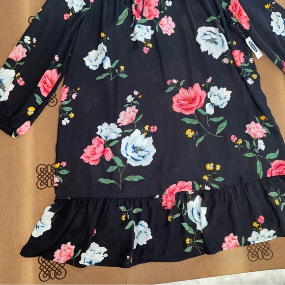 Old Navy NWT! V302842 Long Sleeve Versatile Dress In Black Floral Size XXL - Picture 2 of 16